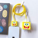 Careflection Premium Cartoon 3D Design Protective Case for 20W iPhone USB-C Power Adapter Charger Cable Protector Sleeve Spongebob