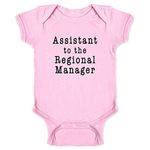 Pop Threads Assistant to The Regional Manager Funny TV Baby Toddler Kids Girl Boy T-Shirt, Infant | Pink, 6 Months