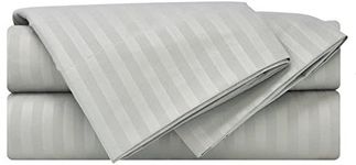 (Queen, Striped - Gray) - Mezzati Luxury Striped Bed Sheets Set - Sale - Best, Softest, Cosiest Sheets Ever 1800 Prestige Collection Brushed Microfiber Bedding (Grey, Queen)