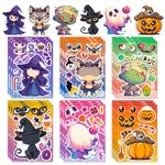 18 Sheets of Halloween Stickers DIY Kids Face Stickers, Make Your Own Personalized Stickers,Halloween Creative Handmade Stickers for Kids, Perfect for Halloween Party Filler Gifts for Boys and Girls