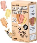 MalsiPree Ice Cream Freeze Dried Chicken Dog Treats - Healthy, Natural & Lactose-Free - High Protein & Grain-Free - Freeze Dried Dog Treats - with Salmon & Beef (3 Flavors, 15 pcs)