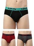 Levi's Men's Pure Cotton Style #065 Ultra Regular Fit Solid Brief (Pack of 3) (STYLE-63-P3_Assorted_L)