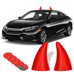 Cute Devil Horns Sticker Bumper Decor for Car, Antenna Roof Top Stickers Anti-Collision Protector Halloween Decorations Car Exterior Accessories(Red 3"X4")