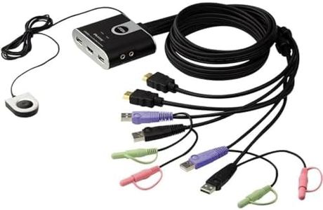 USB HDMI/Audio Cable KVM Switch with Remote Port Selector CS692 ATEN (1920 x 1200 and 1080p) Built-in all-in-one cables (2 x 1.2 m) & bus-powered, computer selection via a remote port selector, hotkey