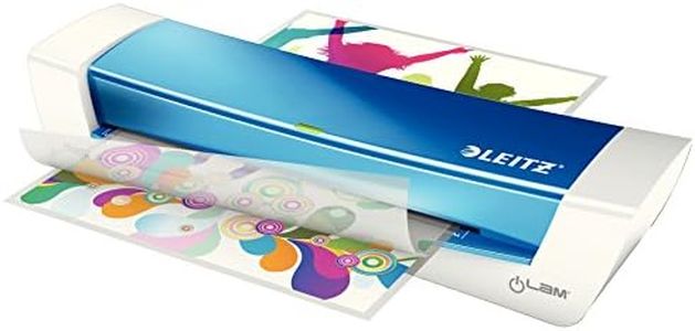Leitz iLAM 73680036 A4 Laminator for 80 to 125 mic Laminating Pouches, Includes Laminating Pouches Starter Kit, Ideal for Use in Home Office, Small Offices & School, Blue, iLAM