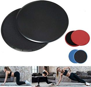 DMX INTL Premium Quality Gliding Sliding Discs Dual Sided Core Sliders for Gym Home Yoga Abs Leg Fitness Full Body Exercise Workout Training Slide (Pair) (Black)