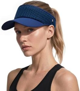 Sun Visors for Women Men Lightweight Adjustable Sun Hat Sunvisor for Golf Running Tennis Navy Blue