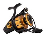 PENN Spinfisher VI Spinning Reel, Fishing Reel, Sea - Inshore Fishing, Sea Fishing Reel With IPX5 Sealing That Protects Against Saltwater Ingression, Caters for different species, Black / Gold, 4500