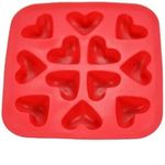 Fairly Odd Novelties Silicone Heart Ice Cube Tray - Red Heart Shaped Ice Cube Mold, 12 Cubes - Premium Ice Cube Tray for Freezer, Ideal Ice Tray for Parties & Special Occasion