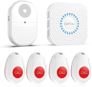 CallToU Wireless Caregiver Pager Call Button for Hard of Hearing 500FT Emergency Alert System Waterproof Call Bell for Elderly at Home/Elderly/Patients/Disabled (CCVB 4-2)