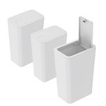 3Pack Kitchen Bin,9L Bathroom Bin with lid,Push Button Plastic Bin for Toilet Bin,Kitchen Bins,Bedroom Bin,Office Bin,Living Room Bin,Bin with Lid Dog Proof Bin (White)