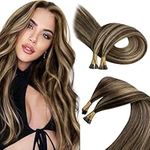 Sunny Itip Human Hair Extensions Brown I Tip Hair Extensions Human Hair Dark Brown Highlight Caramel Blonde 18inch I Tip Hair Extensions Brown Itip Hair Extensions 50g