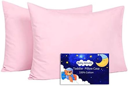 Baby Toddler Pillowcase Cot Bed Pillow Cover Set 40 x 60cm, Organic Cotton Kid Pillow Cases 2 Pack, Small Soft Infant Travel Pillowcases Pair with Envelope Closure for Girl Bedding,Crib Mattress