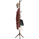 SimpleHouseware Wooden Coat Rack With Free Standing under Tree-shaped, 8 Hooks, Walnut