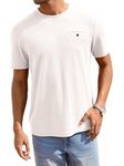 TAGDO Men's Waffle Knitted Crew Neck Regular Fit Tees (Waffle-5154-White-S)