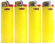 Bic Sunshine Yellow Full Size Lighters New Lot of 4