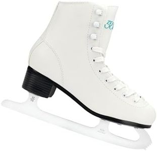 5th Element Grace Ice Skates for Women - Comfortable Figure Skates with Lightly Padded Soft Tricot Lining - Stylish Women's Ice Skating Shoes (White, 7.0)