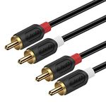 J&D RCA Cable, Gold-Plated Audiowave Series 2RCA Male to 2RCA Male Stereo Audio Cable, RCA Audio Cables, 3 Feet