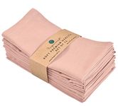 Fingercraft Dinner Cloth Napkins Washable Set of 12 Cotton Linen Blend Premium Quality Soft Durable Mitered Corners for Everyday Use Hotel Restaurant Easter Special Color Dusty Pink