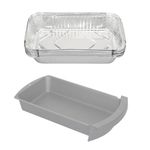 SafBbcue 10 Pack Aluminum Grill Drip Pans Liner Disposable Foil Grease Catcher Compatible with Char-Broil 2425514W12 Big Easy Grease Tray, Char-Broil Big Easy Oilless Turkey Fryer Accessories