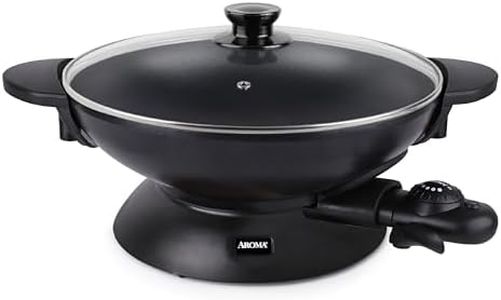 Aroma Housewares AEW-307 Electric Wok, 5 Qt, Black.