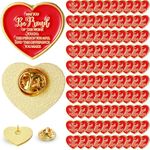 Tondiamo 100 Pcs Employee Appreciation Gifts Inspirational Motivational Quotes Heart Sign Lapel Pins Nurse Brooch Pocket Token Favors Clothing Pins for Women Nurses Coworker Teachers