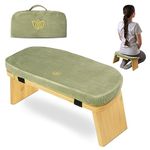 Florensi Meditation Bench - Bamboo, Foldable & Ergonomic Meditation Stool - Sturdy Prayer Bench with Meditation Cushion, Comfortable for Kneeling or Sitting - Perfect for Deeper & Longer Meditation