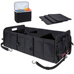Autoark Multipurpose Car SUV Trunk Organizer with Removable Insulation Leakproof Cooler Bag,Durable Collapsible Adjustable Compartments Cargo Storage,AK-100