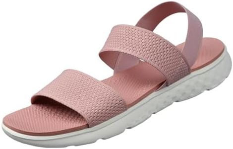 Harssidanzar Tobillos elásticos con zapatos planos en verano, sandalias para mujeres KL224EU,Rosa,Talla 40