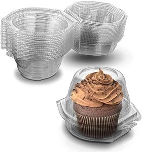 MT Products Clear PET Plastic Single Jumbo Hinged Cupcake, Muffin, Cupcake Holder, Individual Cupcake Containers or Roll Hinged Container - (15 Pieces)