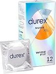 Durex Nude, Condoms, Wide Fit, 12s, Ultra Thin, Designed To Feel It All, With Silicone Lube