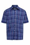 Champion Mens Whitby Country Casual Short Sleeve Shirt Blue Check 4XL