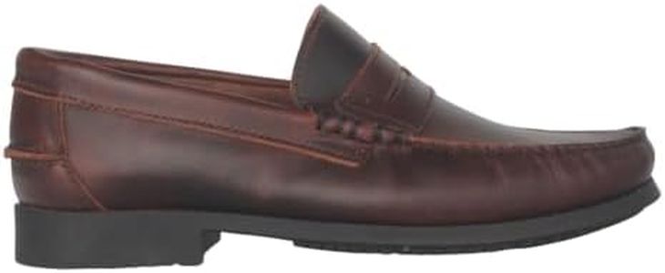 Benavente Zapato MOCASÍN Marca Piel Antifaz Piso Goma CASTAÑA