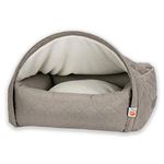 SLEEPY FOX® - Original and Patented Premium Snuggle Cave Canopy Bed for Dogs & Cats – Safe, Warm, Calming, Anti-anxiety (Quilted Beige, Small: 65w x 55d x 40h cm)