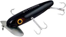 Arbogast Jitterbug Topwater Bass Fishing Lure - Excellent for Night Fishing, Black, G700 (4 1/2 in, 1 1/4 oz) (G700-02)