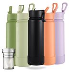 BOTL – Epic Stainless Steel Bottle, Leakproof Straw Lid, Insulated Bottle, 21oz 700ml Sports Cap with Internal Straw and Base Protection - Vamp