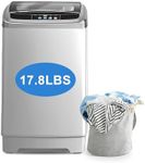 Tymyp Small Washer Machine for Apartment, Washer and Dryer Combo with LED Display, 17.8LBS Apartment Washing Machine with 10 Washing Programs, Transparent Grey