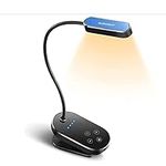 Glocusent 16 LED Mini Book Light for Reading in Bed, Clip On Reading Light, Rechargeable & Long Lasting for 80+Hrs, 3 Colors & 5 Brightness Levels, Perfect Reader Gifts or Book Lovers, Kids & Travel