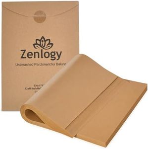 Zenlogy Parchment Paper Sheets 12x16 (500 sheets) for Baking - Unbleached Chlorine-free High Heat Non-Stick Pre-Cut Parchment Paper for Half Sheet Pans