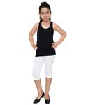 Robinbosky Premium Girls Capri White Slim Leggings (5-6 Years,(28) White)