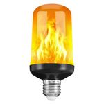 Kopinma LED Flame Bulb, Flame Effect Light Bulb E27,Decorative Flickering Realistic Fire Lights Bulb, Festival Decoration Lamp for Christmas Halloween, Black-B