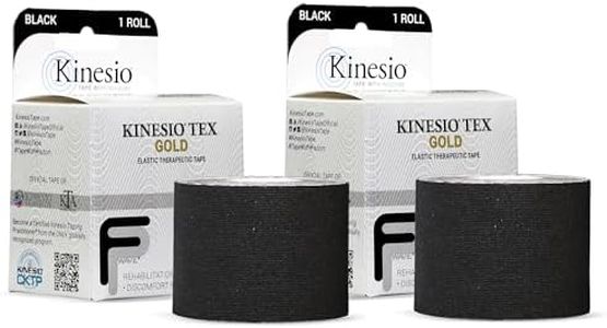 Kinesio Taping - Elastic Therapeutic Athletic Tape Tex Gold FP - Black – 2 in. x 16.4 ft - 2 Pack