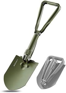 REDCAMP 22.8" Military Folding Camping Shovel w/Cover,Portable Shovel with High Carbon Steel, Tactical Entrenching Tool Tri-fold Handle Shovel for Camping Hiking Sand Mud Snow Beach, Green 2.5Lbs