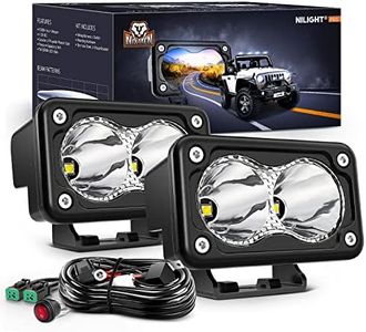 Nilight 2 PCS 3 Inch Motorcycle LED Pods 1300LM Built-in EMC Driving Lights Super Spotlight Offroad Fog Light w/ 16AWG DT Wiring Kit for Motorbike SUV ATV Truck Boat Tractor Forklift