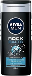 Gel de ducha Nivea Men Rock Salts en paquete de 6 unidades (6 x 250 ml), cuidado y refrescante con sales de roca naturales que limpia eficazmente el cuerpo, la cara y el cabello