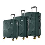 Safari Pentagon Pro 8 Wheels Set of 3 (Cabin + Medium + Large) Trolley Bags, Hard Case Polypropylene, 360º Wheeling Suitcase/Luggage for Travel, Dusk Green| Spinner Wheel