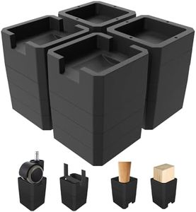 MYMULIKE Bed Risers 4 inch, 3 inch, 2 inch, 1 inch, Heavy Duty Furniture Risers for Caster Wheels, Up to 6,000 lbs, Multi-Function Desk Table Risers for Bed Furniture Frame, Couch, Sofa, Bookshelf