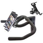 Heavy Duty Clamp Mount W, Universal Ipad Pro Tablet Holder For Stationary Bicycle Treadmill Elliptical Indoor Exercise Spin Bike Microphone Stand & Boat Helm (Fits All Tablets With Or With Out Case Cases)