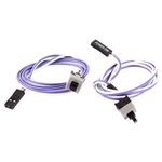 sourcing map 2-Pin Purple White Power Supply Reset Switch Motherboard Cable 2 Pack PC Power On Off Button Cable 22 Inches SW Computer Switch Cord