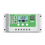 Y&H 30A Solar Panel Charge Controller for 12V 24V Lead acid/lithium Battery with Dual USB Backlight LCD Display and Timer Setting ON/Off Hours